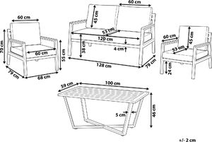 Shumee Zestaw ogrodowy 4-osobowy ciemnoszary DELIA 9