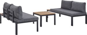 Shumee Zestaw ogrodowy 4-osobowy szary z jasnym drewnem PIENZA 3