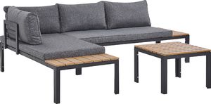 Shumee Zestaw ogrodowy 4-osobowy szary z jasnym drewnem PIENZA 6