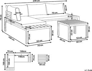 Shumee Zestaw ogrodowy 4-osobowy szary z jasnym drewnem PIENZA 9