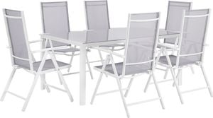 Shumee Zestaw ogrodowy stół i 6 krzeseł szary CATANIA 1