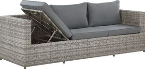 Shumee Zestaw ogrodowy rattanowy 5-osobowy szary SABBIA 4