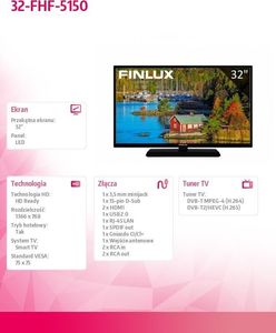 Telewizor Finlux 32-FHF-5150 LED 32'' HD Ready 4