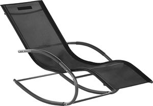 Shumee Leżak ogrodowy bujany czarny CARANO II 3
