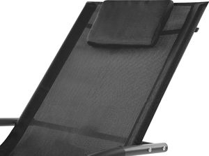 Shumee Leżak ogrodowy bujany czarny CARANO II 5