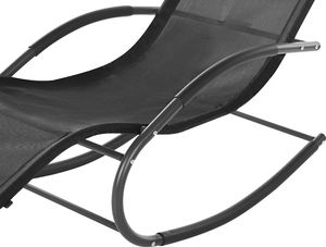Shumee Leżak ogrodowy bujany czarny CARANO II 6