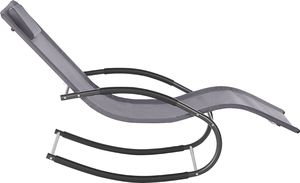 Shumee Leżak ogrodowy bujany szary CARANO II 4