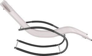 Shumee Leżak ogrodowy bujany beżowy CARANO II 4