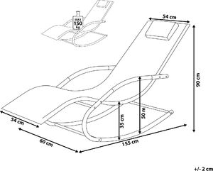 Shumee Leżak ogrodowy bujany beżowy CARANO II 9