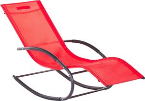 Shumee Leżak ogrodowy bujany czerwony CARANO II 3