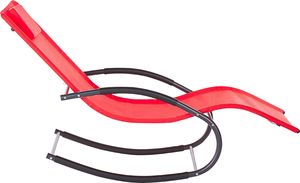 Shumee Leżak ogrodowy bujany czerwony CARANO II 4