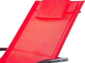 Shumee Leżak ogrodowy bujany czerwony CARANO II 5