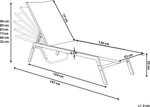 Shumee Leżak ogrodowy czarny NOLI 7