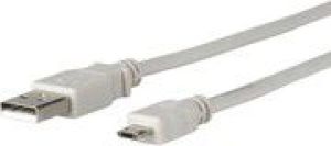 Kabel USB MicroConnect USB-A - microUSB 1.8 m Biały (USBABMICRO18G) 1