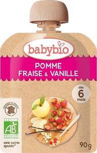BabyBio Deser waniliowy jabłkowo-truskawkowy od 6 miesiąca 90 g BIO BABYBIO 1