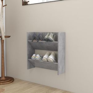 vidaXL Półka ścienna na buty, szara, 60x18x60 cm, płyta wiórowa 1