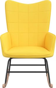 vidaXL Fotel bujany, musztardowy, tapicerowany tkaniną 3