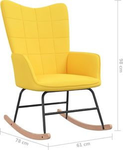 vidaXL Fotel bujany, musztardowy, tapicerowany tkaniną 7