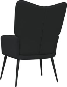 vidaXL Fotel z podnóżkiem, 62 x 68,5 x 96 cm, czarny, obity tkaniną 5