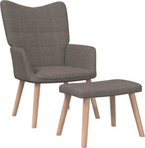 vidaXL Fotel z podnóżkiem, 62 x 68,5 x 96 cm, taupe, obity tkaniną 1
