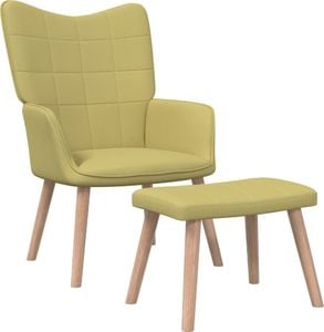 vidaXL Fotel z podnóżkiem, 62 x 68,5 x 96 cm, zielony, obity tkaniną 1
