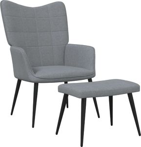 vidaXL Fotel z podnóżkiem, 62x68,5x96 cm, jasnoszary, obity tkaniną 1
