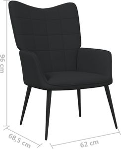 vidaXL Fotel, 62 x 68,5 x 96 cm, czarny, obity tkaniną 6