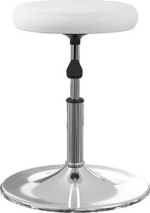 vidaXL Stołki barowe, 2 szt., białe, sztuczna skóra 3