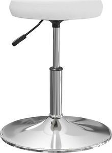 vidaXL Stołki barowe, 2 szt., białe, sztuczna skóra 4