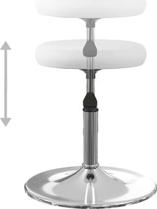 vidaXL Stołki barowe, 2 szt., białe, sztuczna skóra 5