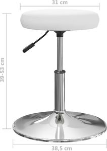 vidaXL Stołki barowe, 2 szt., białe, sztuczna skóra 7