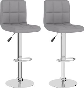 vidaXL Krzesła barowe, 2 szt., jasnoszare, tapicerowane tkaniną 1
