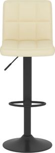 vidaXL Stołek barowy, kremowy, tkanina 3