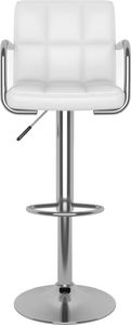 vidaXL Stołki barowe, 2 szt., białe, sztuczna skóra 4