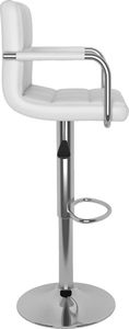 vidaXL Stołki barowe, 2 szt., białe, sztuczna skóra 5