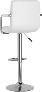 vidaXL Stołki barowe, 2 szt., białe, sztuczna skóra 6