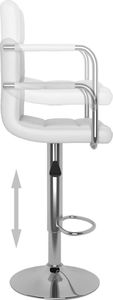 vidaXL Stołki barowe, 2 szt., białe, sztuczna skóra 7