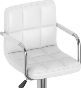 vidaXL Stołki barowe, 2 szt., białe, sztuczna skóra 8