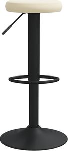 vidaXL Stołki barowe, 2 szt., kremowe, obite aksamitem 2