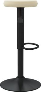 vidaXL Stołki barowe, 2 szt., kremowe, obite aksamitem 4