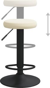 vidaXL Stołki barowe, 2 szt., kremowe, obite aksamitem 5