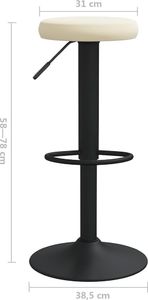 vidaXL Stołki barowe, 2 szt., kremowe, obite aksamitem 7