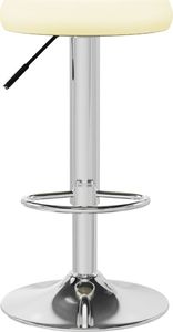 vidaXL Stołki barowe, 2 szt., kremowe, sztuczna skóra 3