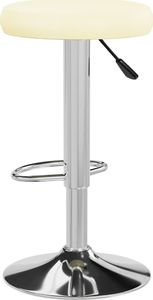 vidaXL Stołki barowe, 2 szt., kremowe, sztuczna skóra 4