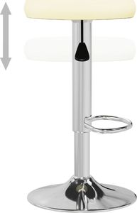 vidaXL Stołki barowe, 2 szt., kremowe, sztuczna skóra 5