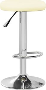 vidaXL Stołki barowe, 2 szt., kremowe, sztuczna skóra 6