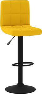 vidaXL Stołki barowe, 2 szt., musztardowe, tapicerowane aksamitem 2