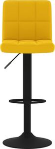 vidaXL Stołki barowe, 2 szt., musztardowe, tapicerowane aksamitem 3