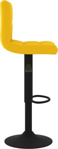 vidaXL Stołki barowe, 2 szt., musztardowe, tapicerowane aksamitem 4