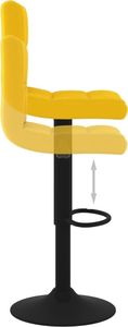 vidaXL Stołki barowe, 2 szt., musztardowe, tapicerowane aksamitem 6